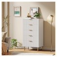thumbnail image 1 of Fluted 5 Drawer Dresser for Bedroom, 48" Tall Modern Chest of Drawers with Deep Drawers and Wide Top, Wooden Dresser Organizer for Living Room, Hallway, Kids Room, 1 of 9