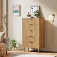 thumbnail image 1 of Fluted 5-Drawer Dresser – Modern Water-Resistant Bedroom Cabinet with Anti-Tip Straps, Tall Storage Organizer, Part of a Series, 1 of 9