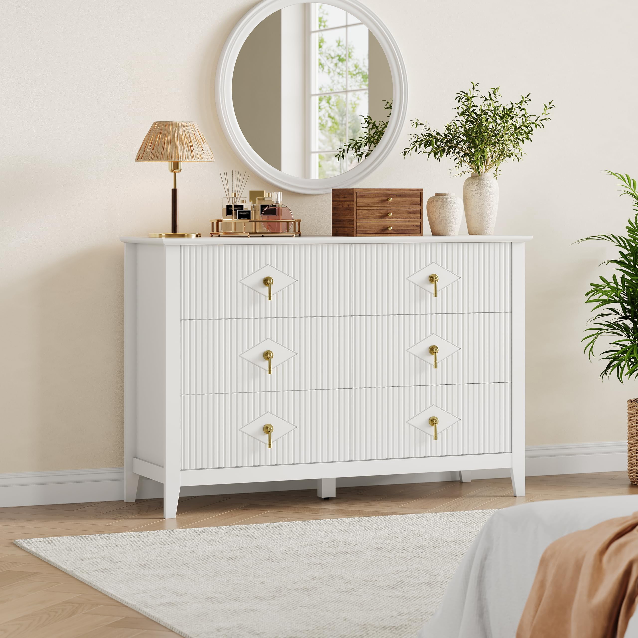 Fluted 6 Drawer Dresser,47