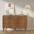 thumbnail image 1 of Fluted 6 Drawers Dresser, Wide Modern Chest of Drawers, 6 Drawer Double Dresser, 1 of 6