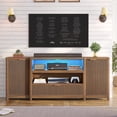 thumbnail image 1 of Fluted TV Stand for Living Room Bedroom Dresser with Charge Station for TVs 75-85 Inch, 1 of 9