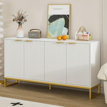 Aqolret Accent Cabinet With Doors And Adjustable Freestanding Buffet 