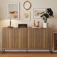 thumbnail image 1 of Fluted Accent Cabinet with Doors, Sideboard Buffet Cabinet with Storage, Storage Console with Adjustable Shelves for Living Room, Kitchen, 1 of 7