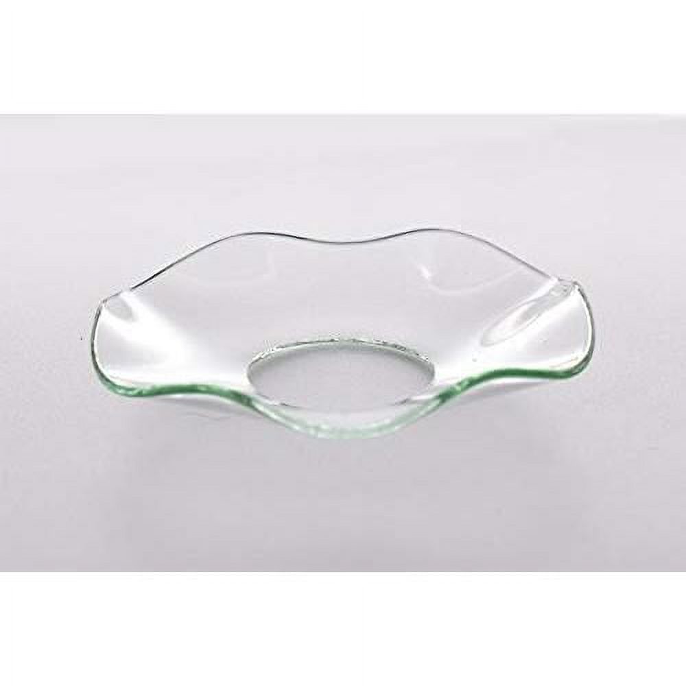 Fluted Clear Glass Bobeches Round Candlestick Ring Holder Wax Drip