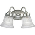 thumbnail image 1 of Fluted Glass Collection Two-Light Brushed Nickel Clear Prismatic Glass Traditional Bath Vanity Light, 1 of 5