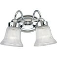 thumbnail image 1 of Fluted Glass Collection Two-Light Polished Gray Clear Prismatic Glass Traditional Bath Vanity Light, 1 of 5