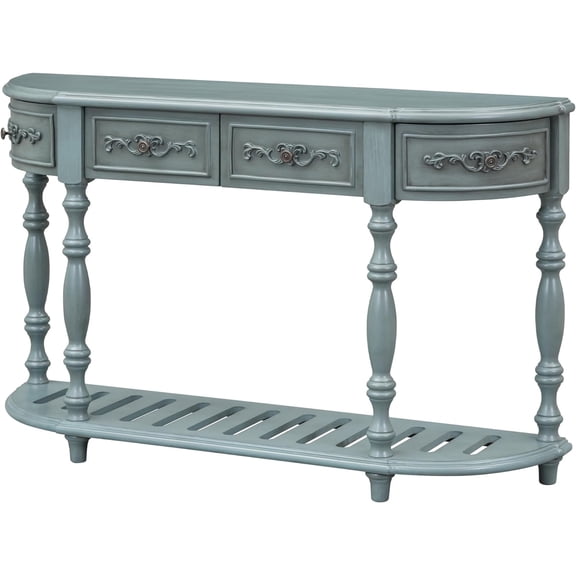 Fluted Half Moon Console Table, Small Side Table with Rattan Storage Cabinet, Entryway Half Round Sofa Unit with Bottom Shelf for Narrow Spaces, Hallway, and Living Room (Black)