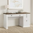 thumbnail image 1 of Fluted Home Office Desk Storage, Compact Computer Desk with Drawers 54" Modern Executive Desk with Charging Station, Modern Writing and Study Table Wooden Computer Writing Desk with File Cabinet, 1 of 8