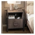 thumbnail image 1 of Fluted Nightstand with Charging Station, 2-Drawer Grey Wash Nightstand, Farmhouse Bedroom Side Table with USB Ports, Modern Textured Nightstand, 1 of 7