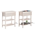 thumbnail image 1 of Fluted Nightstand with Charging Station,Night Stand with Drawer & 2 Open Storage Shelves, Side Table for Bedroom Small Space Living Room Entryway, 1 of 11