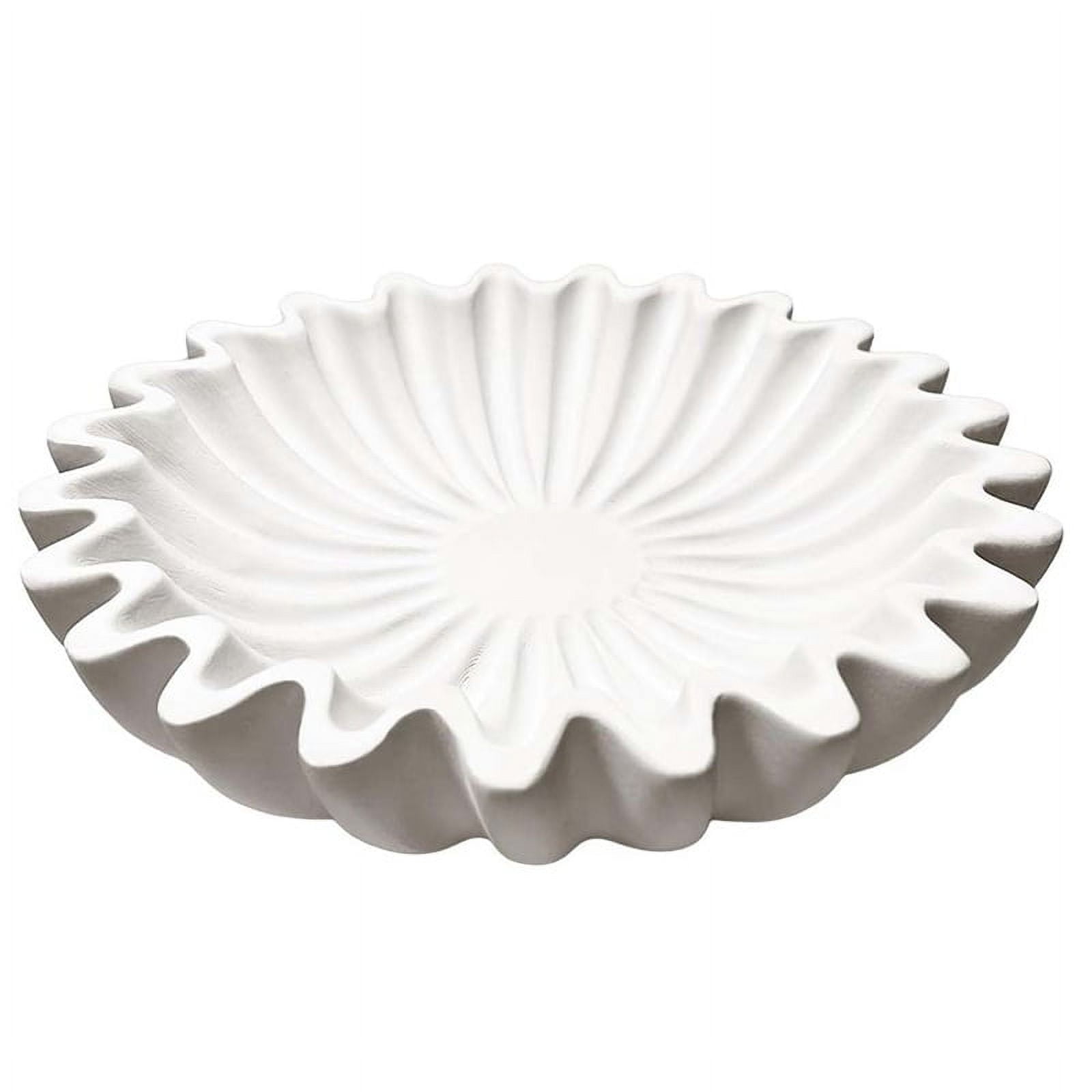 Fluted Ruffle Decorative Bowl Resin Scallop Fruit Bowl Key Bowl for Entryway Table Bowl for