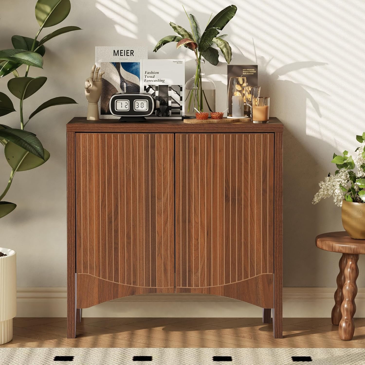 63" Sideboard Buffet Cabinet With 4 Doors - Modern Storage Credenza With Adjustable Shelves For Living Room, Entryway, Black