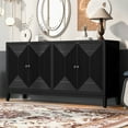 thumbnail image 1 of Fluted Sideboard Storage Cabinet, Large Coffee Bar Cabinet With 4 Doors And Adjustable Shelves, Modern Accent Console Table With Worktop For Living Room, 1 of 9