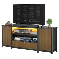 Fluted TV Stand for Living Room, 71” Heavy-Duty TV Console Cabinet with Storage and Shelf for 70/75" TV