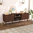 thumbnail image 1 of Fluted TV Stand with Storage, Mid Century Modern Entertainment Center, Wood TV Console with Cable Management for Living Room and Bedroom, 63 Inch, 1 of 6