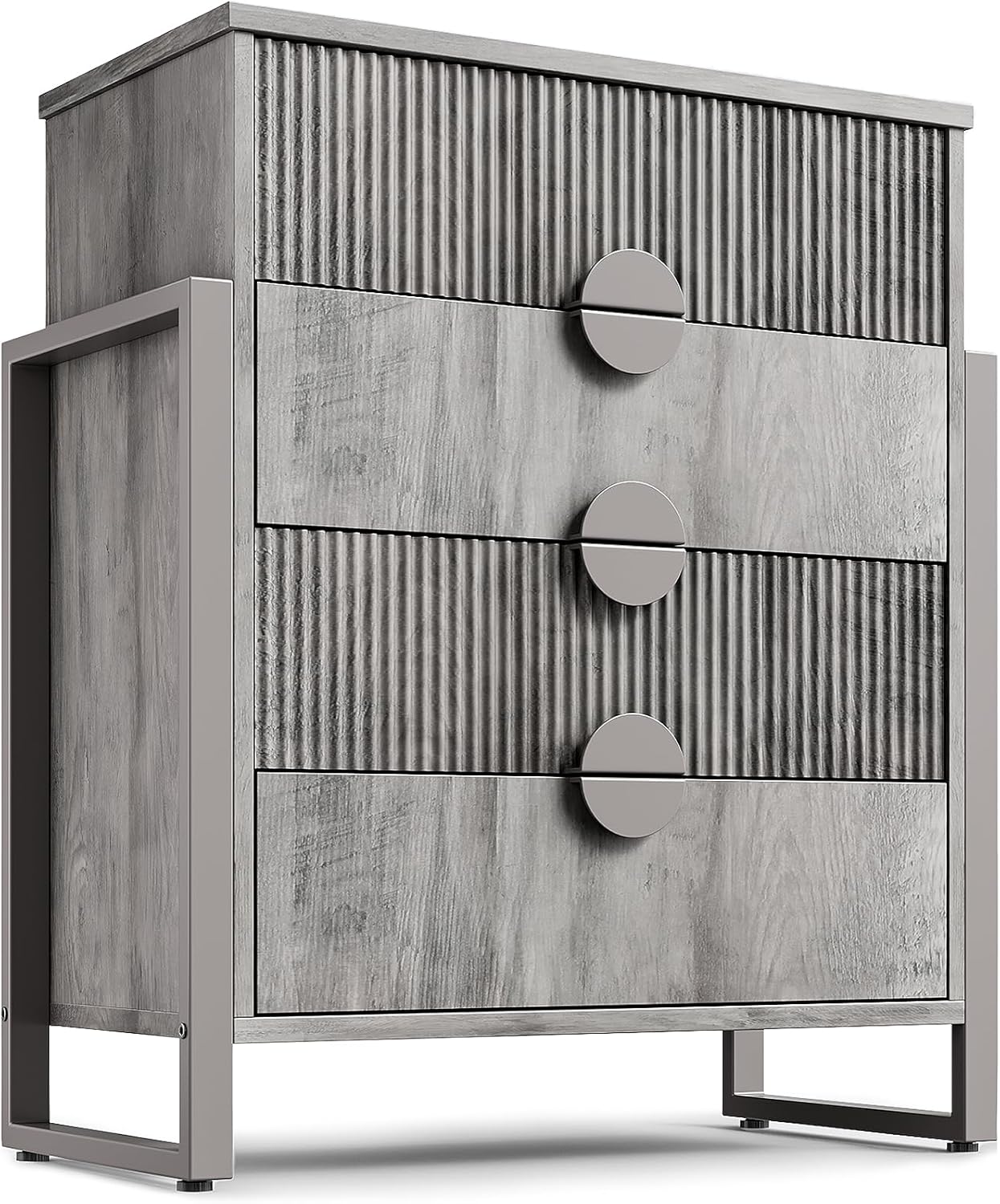 Fluted Tall Dresser Modern Dressers for Bedroom Accent 4 Drawers ...