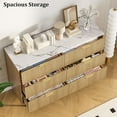 thumbnail image 1 of Fluted Wood Dresser Home 6 Drawers Dresser for Bedroom, Large Modern Chest of Drawers, White Dresser with Gold Handle, Wood Drawer Organizer for Bedroom, Living Room, Hallway, Entryway, 1 of 7