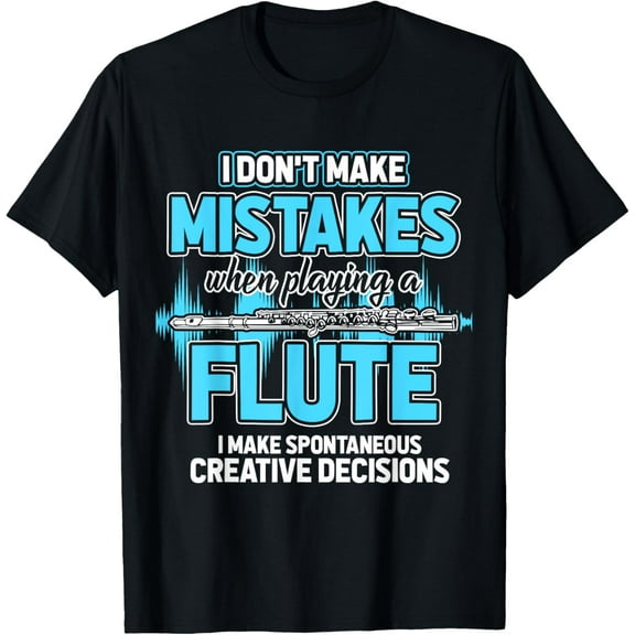 Flutist Gifts Musician Musical Instrument Flute T-Shirt men and women can wear,black,white,creative gift