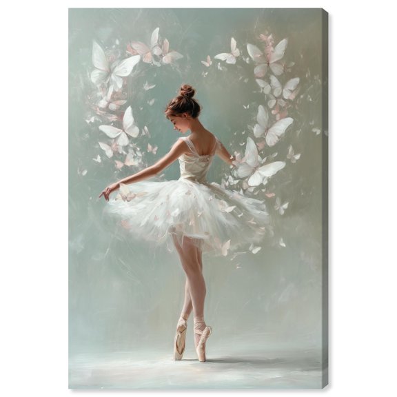 Flutter Ballerina II Canvas Print Pink Glam Wall Art by Art Remedy, Gallery Wrapped, 30 x 45