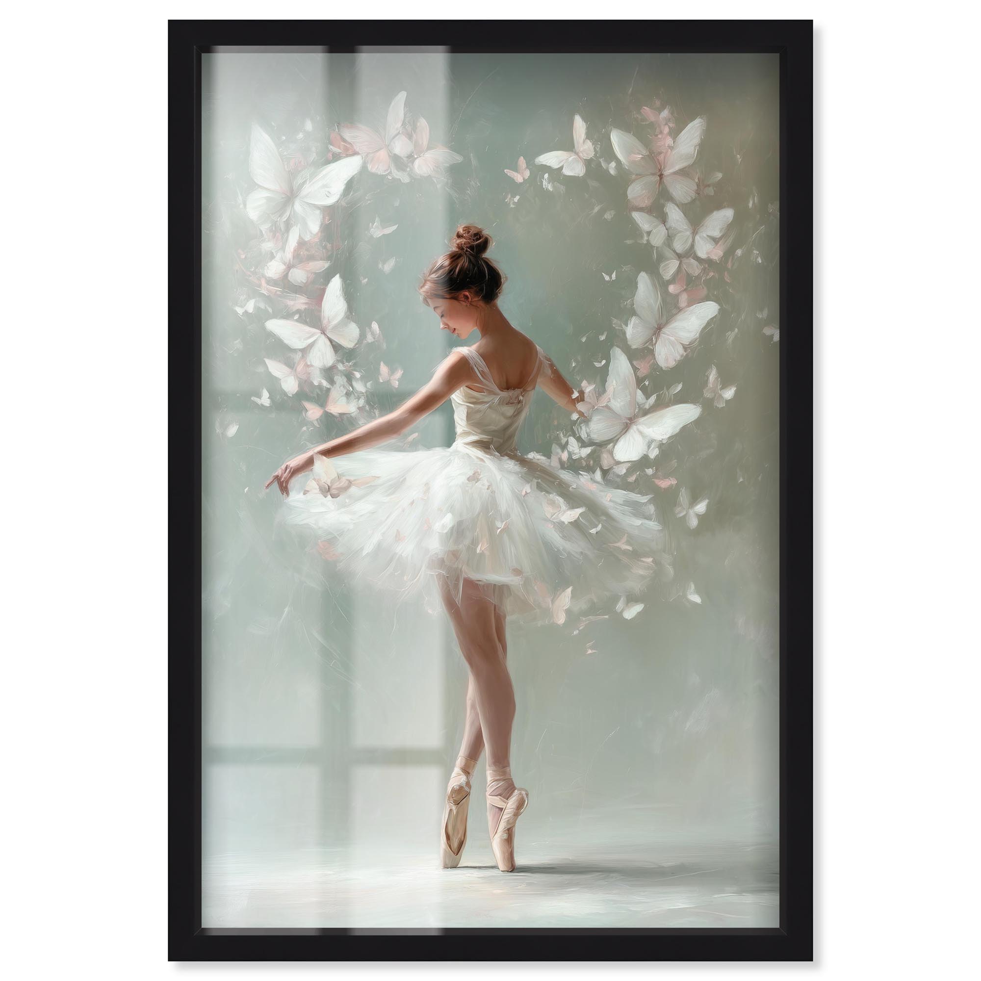 Flutter Ballerina II Shadowbox Print Pink Glam Wall Art by Art Remedy ...