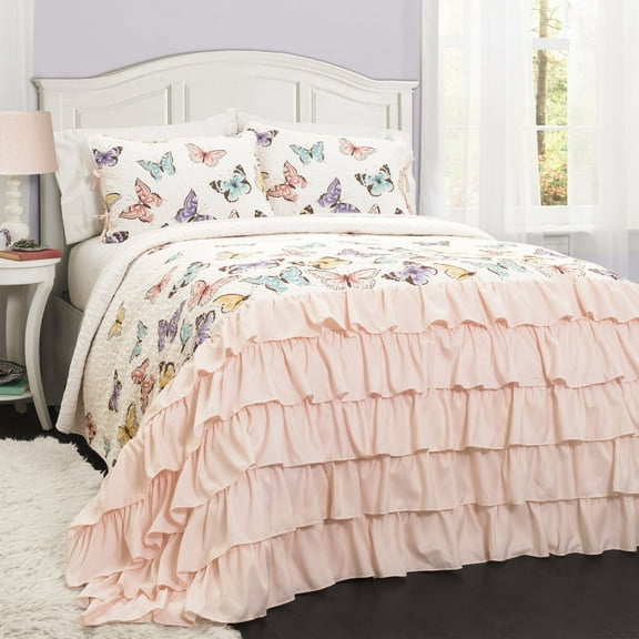 Flutter Butterfly 2 Piece Quilt Set by Triangle Home Fashions
