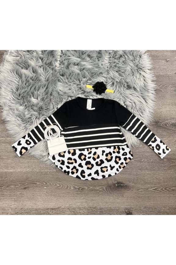 Flutter Leopard  Stripe Sweater