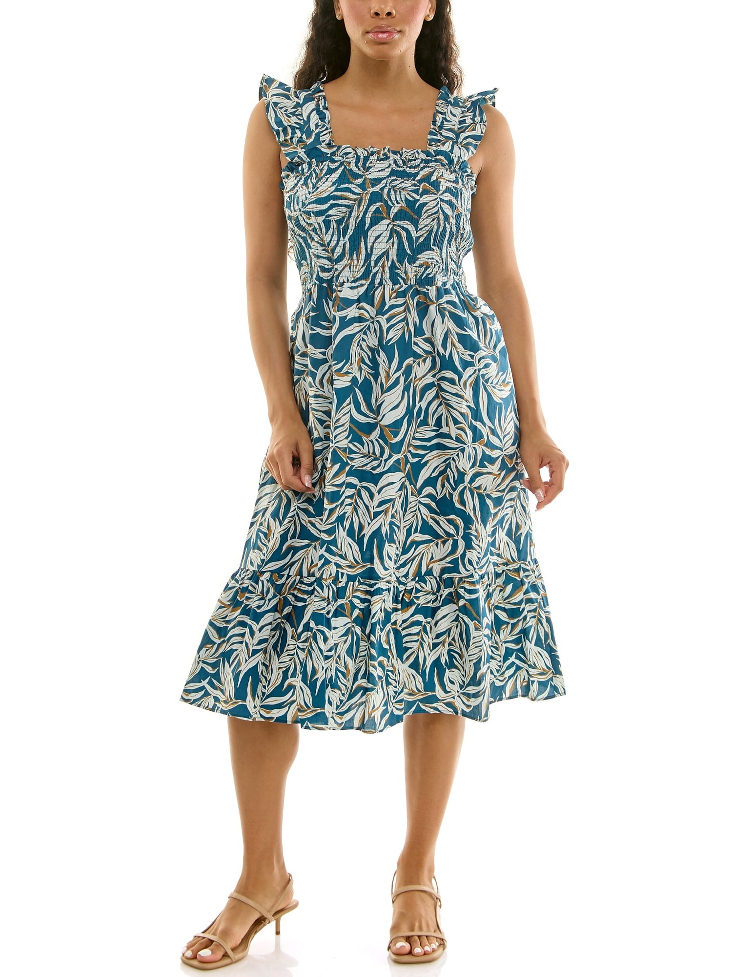 Nanette Lepore Women's Smocked Flutter Sleeve Midi Dress, Sizes XS-XXXL