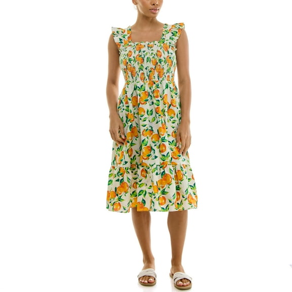 Nanette Lepore Women's Smocked Flutter Sleeve Midi Dress, Sizes XS-XXXL