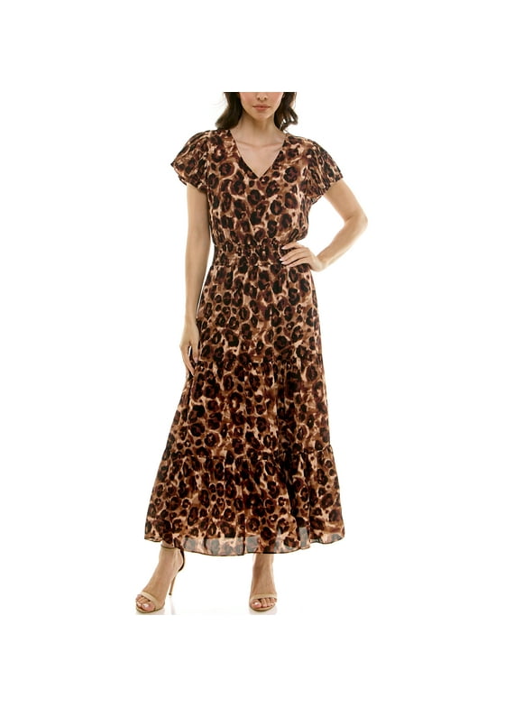 Women's Flutter Sleeve Midi Dress, Sizes XS-XXXL