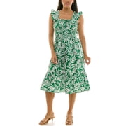 Nanette Lepore Womens Smocked Flutter Sleeve Midi Dress, Sizes XS-L