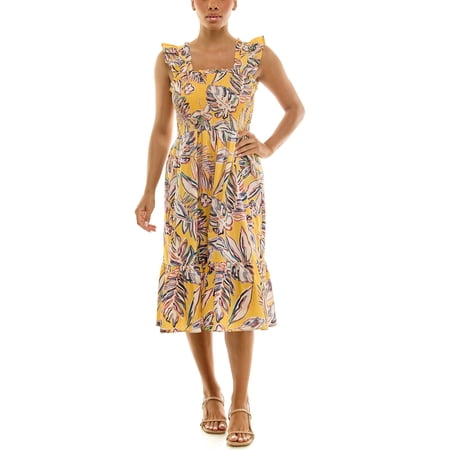 Nanette Lepore Women's Smocked Flutter Sleeve Midi Dress, Sizes XS-XXXL