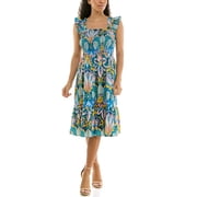 Nanette Lepore Womens Smocked Flutter Sleeve Midi Dress, Sizes XS-L