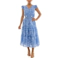 thumbnail image 1 of Nanette Lepore Women's Flutter Sleeve Tassel Midi Dress, Sizes XS-XXXL, 1 of 7