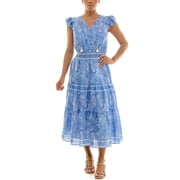 Nanette Lepore Womens Flutter Sleeve Tassel Midi Dress, Sizes XS-L