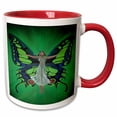 thumbnail image 1 of 3drose, Flutterby Fairy - Butterfly, Fairy, Fashion, Flapper, Green, Insect, Mystical, 15oz Two-tone Red Mug, 1 of 6