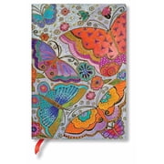 Flutterbyes MIDI Lined Softcover Journal, 176pg, 100gsm, Laurel Burch Collection by Paperblanks Playful Creations, Hardcover