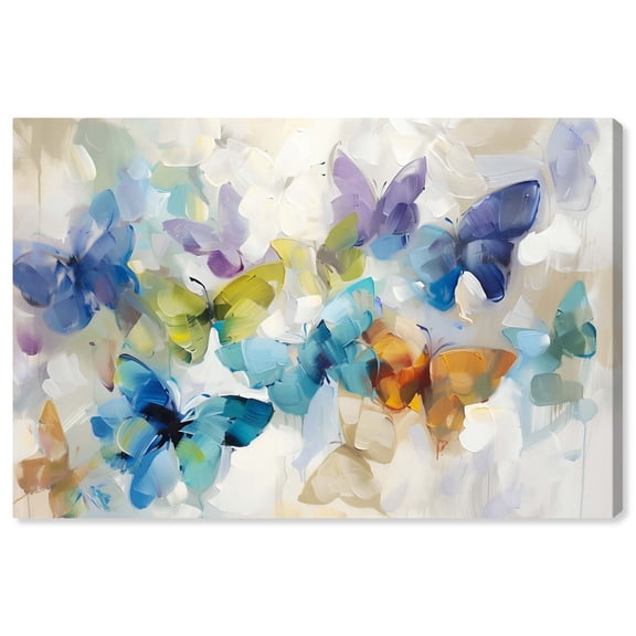 Fluttering Butterflies Butterfly Wall Art Canvas Wall Art by Art Remedy, Gallery Wrapped, 24" x 16"