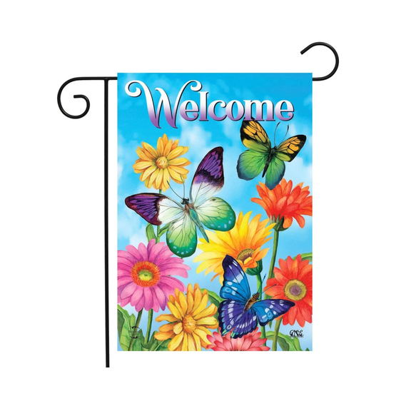 Fluttering Butterflies Spring Flag 12x18 POLE NOT INCLUDED Garden Flag