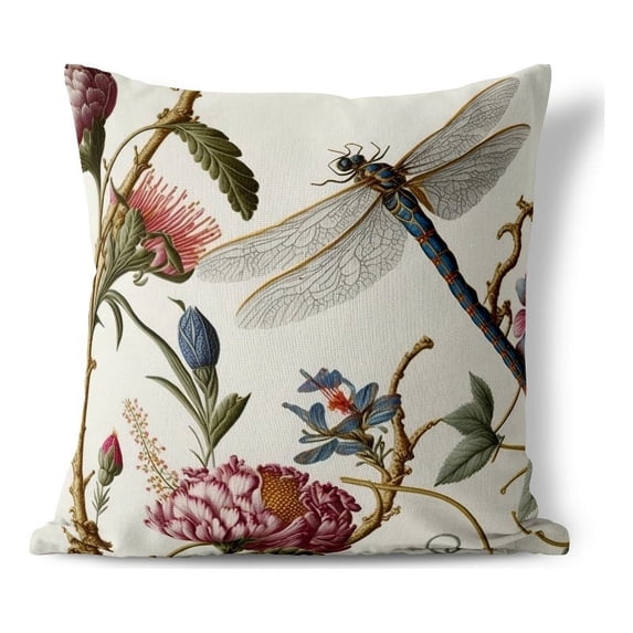 Fluttering Flora Throw Pillow in Green 20x20