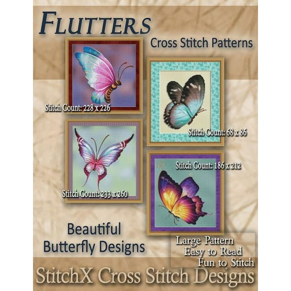 Flutters Cross Stitch Patterns : Beautiful Butterfly Designs
