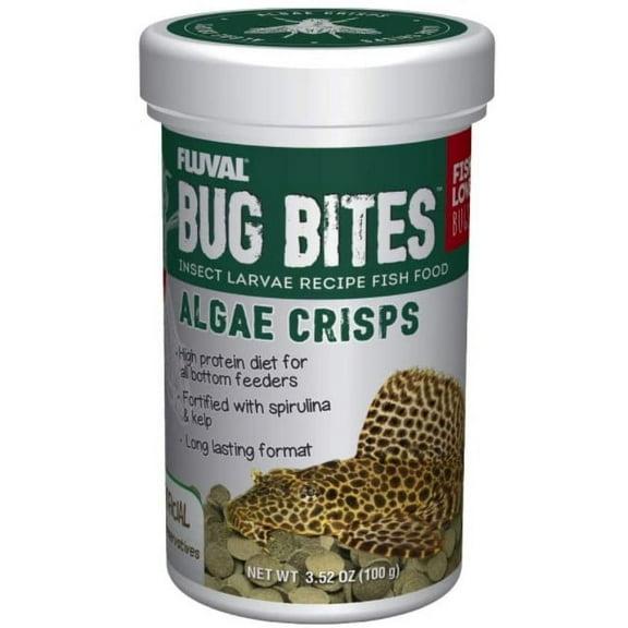 Fluval Bug Bites Algae Crisps: Premium Bottom Feeder Fish Food