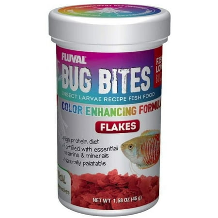 Fluval Bug Bites Insect Larvae Color Enhancing Fish Flake [Aquarium, Foods Flake (Tropical)] 1.59 oz