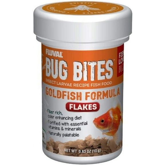 Fluval Bug Bites Insect Larvae Goldfish Formula Flakes [Aquarium, Foods Flake (Goldfish)] 0.63 oz