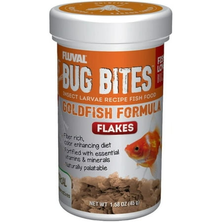 Fluval Bug Bites Insect Larvae Goldfish Formula Flakes [Aquarium, Foods Flake (Goldfish)] 1.59 oz