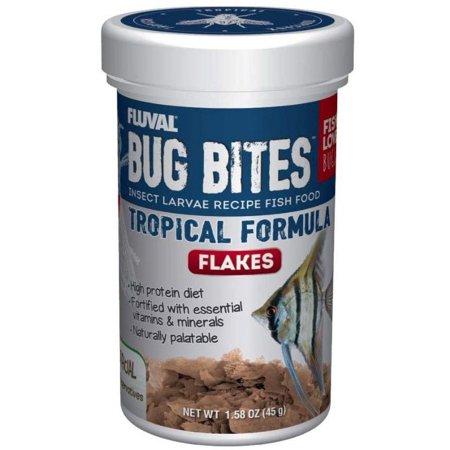 Fluval Bug Bites Insect Larvae Tropical Fish Flake 1.59 oz (5 Pack)