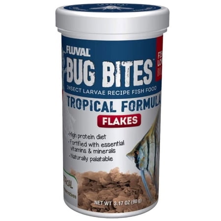 Fluval Bug Bites Insect Larvae Tropical Fish Flake 3.17 oz (3 Pack)