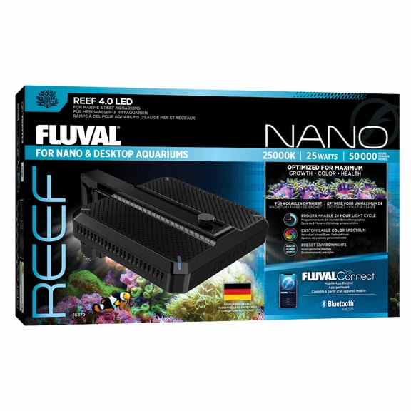 Fluval Reef 4.0 Nano LED Aquarium Light, 25W Full Spectrum Coral Growth Light with App Control, 121 LEDs