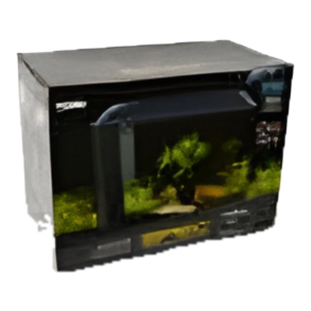 16 Gallon Black Glass Desktop Aquarium Kit with LED Light