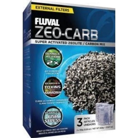 Fluval Zeo-Carb Filter Media 3/pk (2 Packages)