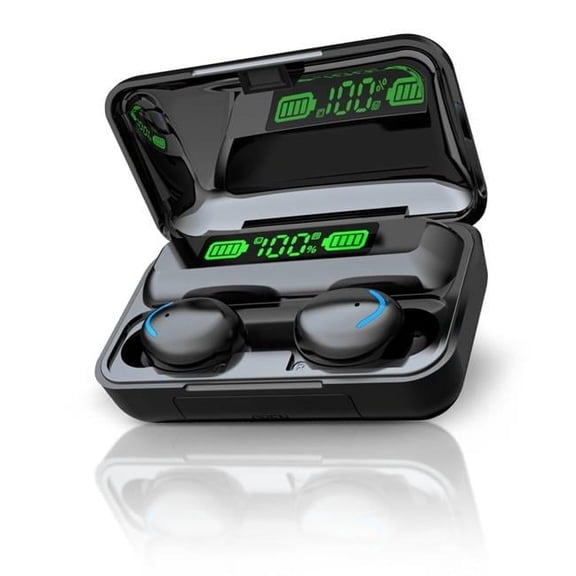 Flux 7 TWS Earbuds W/ Wireless Charging Case & Power Bank - Black
